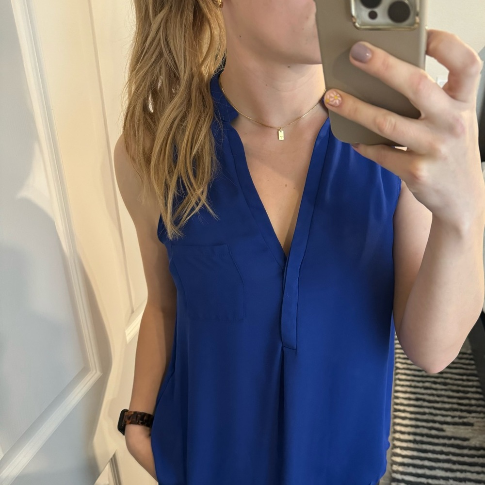 🦋SALE🦋 LA Hearts Royal blue chiffon blouse